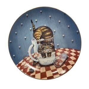 Gary Patterson  Comical Cats Collector Plate 1996 Danbury Mint Curiosity Cat